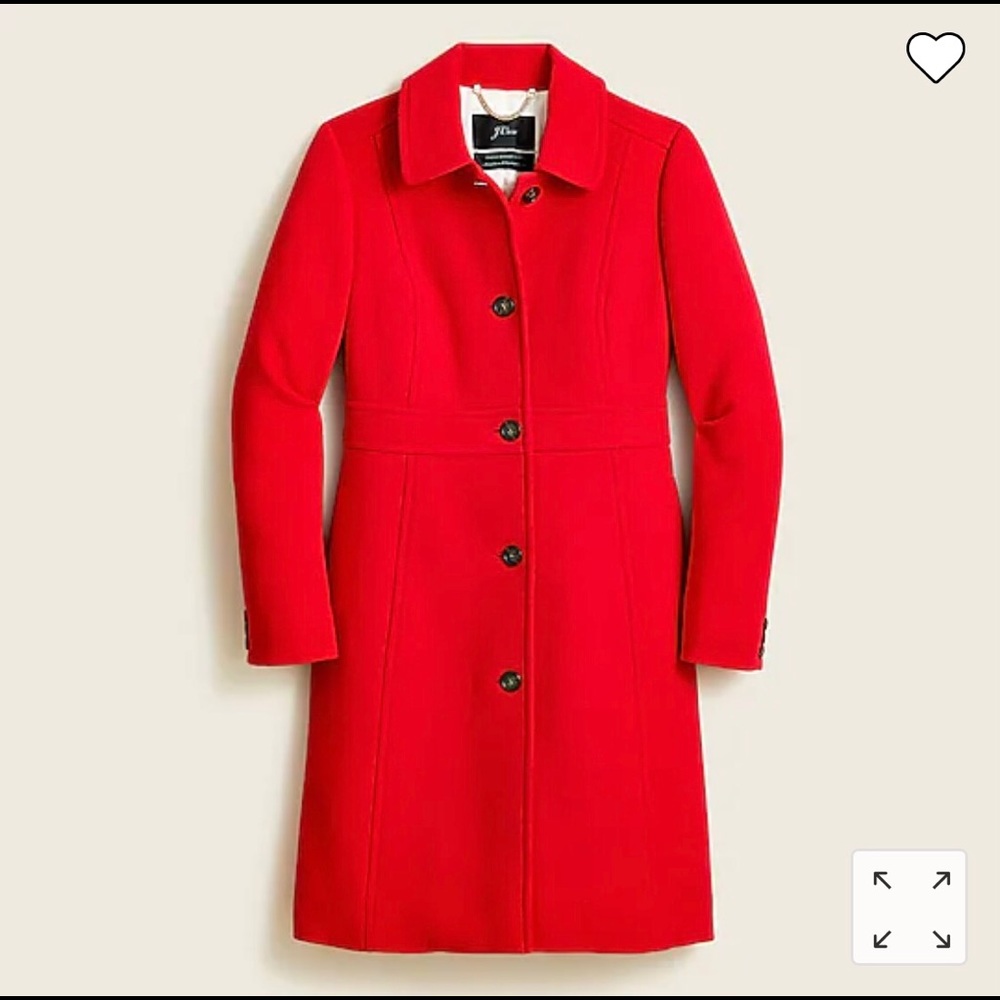 NWT J.Crew Classic Lady Coat Cherry Red